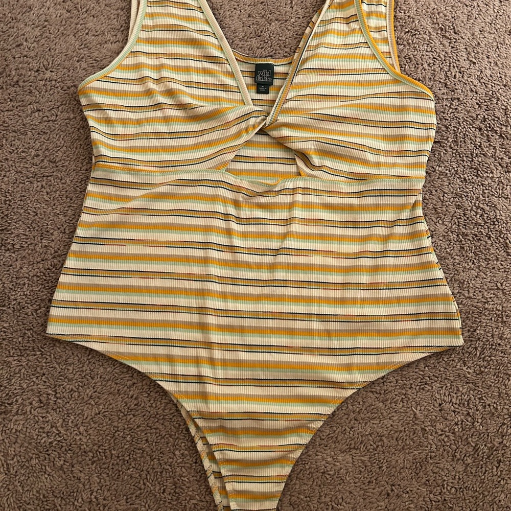 Striped multi color body suit